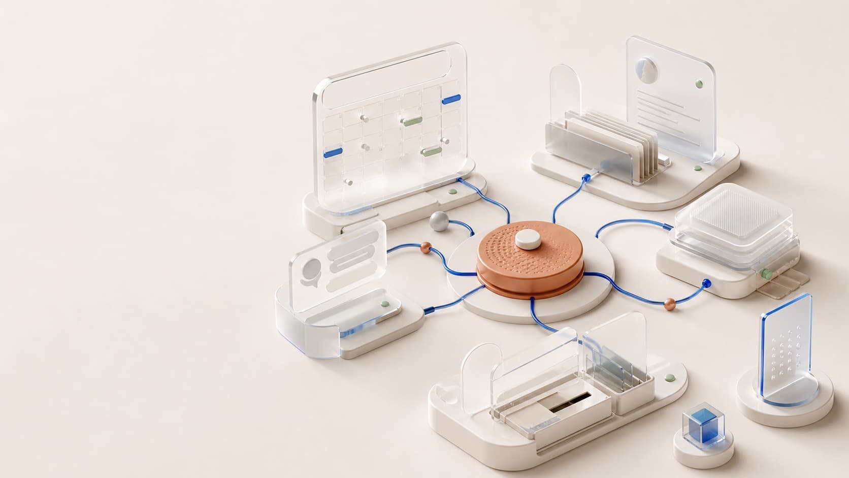 Diagramme d'intégration système montrant des systèmes de santé connectés
