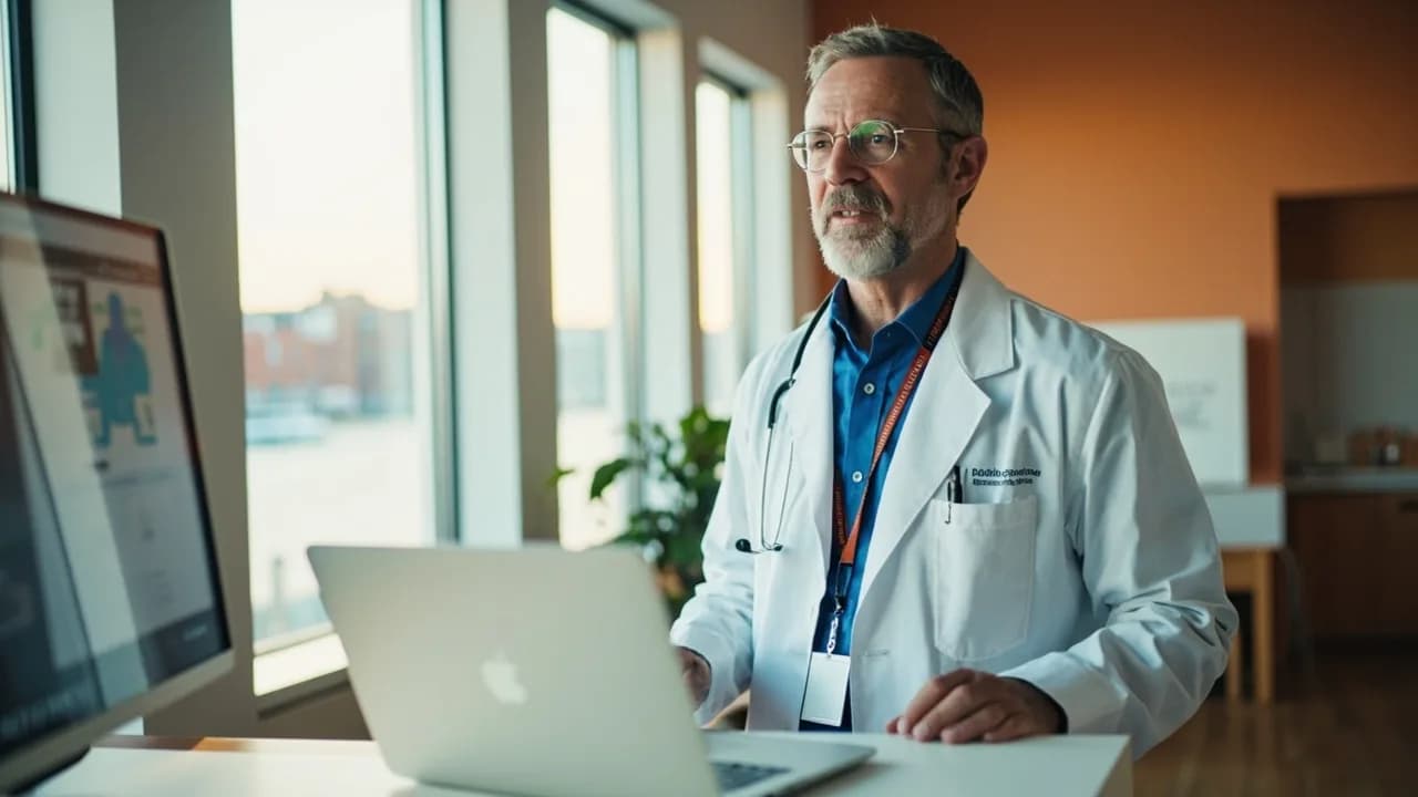 Clinicienne consultant les données patient sur une tablette